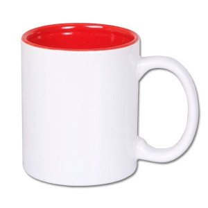 Réf. mugic-rouge Mug intérieur rouge personnalisable par sublimation en céramique 330 ml