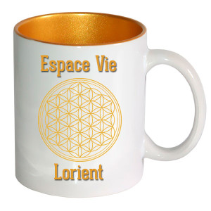 Réf. mugic-or Mug intérieur or personnalisable en céramique 330 ml