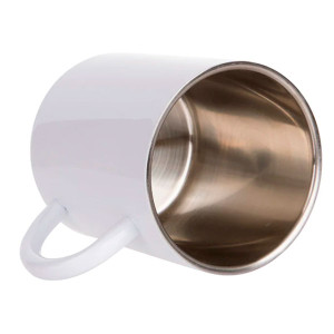Mug métal inox blanc