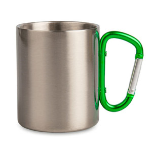 Mug mousqueton inox personnalisable anse verte