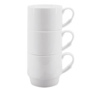 Tasses personnalisables empilées en céramique blanche