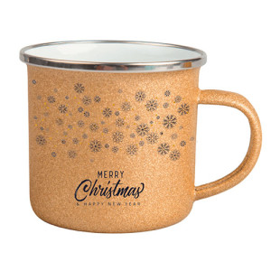 Réf. MugEmailCouleur - Or Mug émaillé personnalisé or pour camping