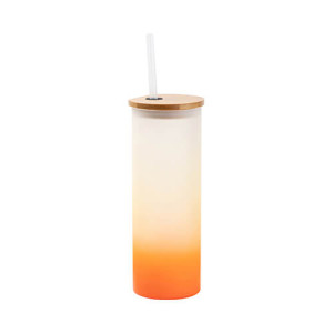 Réf. VerreCouvP-orange Verre personnalisé effet givré 500 ml