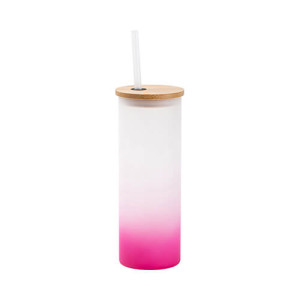 Réf. VerreCouvP-violet Verre personnalisable effet givré 500 ml violet