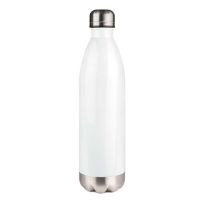 Réf. Bout1 - 350/500/750 - blanc inox Bouteille thermos personnalisable