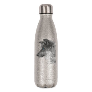 Réf. Bout1-500-argent pailleté Bouteille thermos personnalisée 500 ml