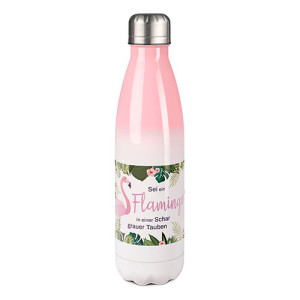 Réf. Bout1-500-rose Bouteille isotherme personnalisée rose 500 ml