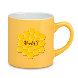 Réf. MiniMug180ml-moutarde Mini mug personnalisé couleur moutarde en céramique