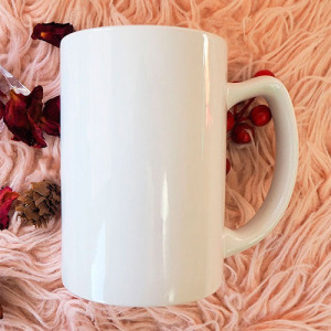 Mug blanc anse fantaisie 450 ml à personnaliser