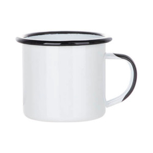 Ref. MugEmailbac-noir Mug émaillé personnalisable vintage