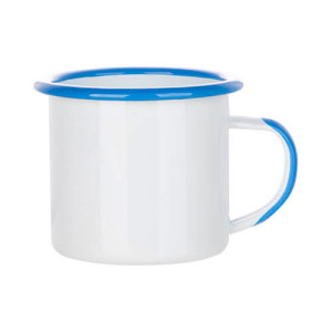 Ref. MugEmailbac-bleu Mug personnalisable en métal émaillé 350 ml