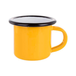 Réf. MiniMugEmailC-jaune Mug émaillé jaune à personnaliser
