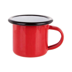 Réf. MiniMugEmailC-rouge Mug rouge émaillé 100 ml