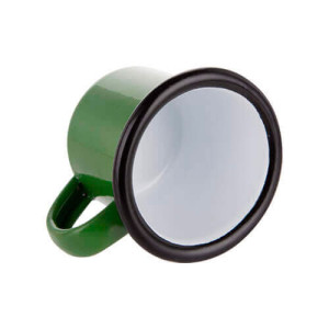 Réf. MiniMugEmailC-vert Mini mug émaillé métal 100 ml