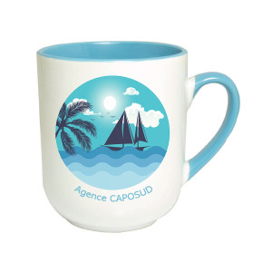 TasseCafe290 - bleu clair Tasse café personnalisée en céramique couleur bleu clair