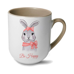 TasseCafe290 - gris Tasse personnalisée céramique anse et intérieur couleur