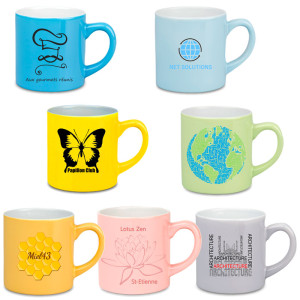 Mini mugs personnalisés en couleur 180 ml - Matière céramique