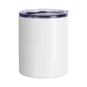 Réf. Gobelet2Couv-blanc Mug gobelet blanc métal avec couvercle