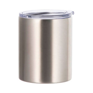 Réf. Gobelet2Couv-inox Mug métal inox personnalisable avec couvercle