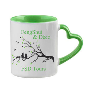 MugCoeurC330 - vert Mug imprimé vert anse coeur 330 ml