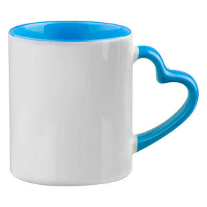 MugCoeurC330 - bleu Mug amour anse coeur