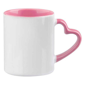 MugCoeurC330 - rose Mug rose anse coeur 330 ml