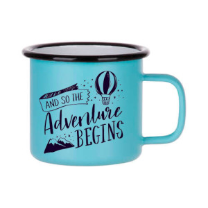 Réf. MugEmailC330 - menthe Mug personnalisé métal émaillé