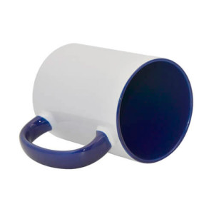 Réf. Mugia450-bleu marine Mug céramique intérieur anse bleu marine