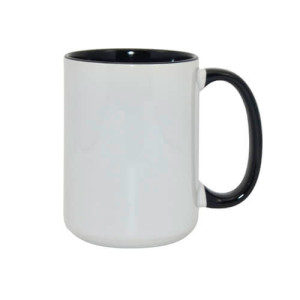 Réf. Mugia450-noir Grand mug céramique noir à personnaliser