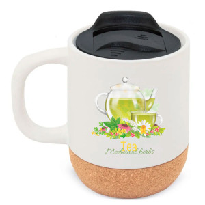 Mug personnalisé avec couvercle et fond liège