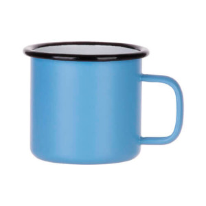 Réf. MugEmailC330 - bleu Mug métal émaillé personnalisable