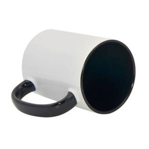 Réf. Mugia450-noir Mug personnalisable intérieur et anse noirs 450 ml