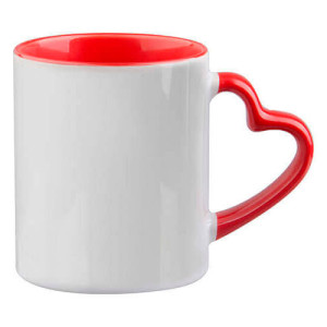 MugCoeurC330 - rouge Mug rouge anse coeur