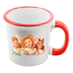 Réf. MugIAVintage-rouge Mug vintage personnalisé en céramique rouge