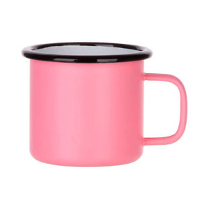 Réf. MugEmailC330 - rose Mug rose en métal émaillé