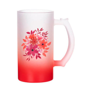 Réf. ChopeGivreeC - rouge Chope personnalisée en verre 470 ml