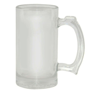 Chope à bière personnalisable en verre transparent