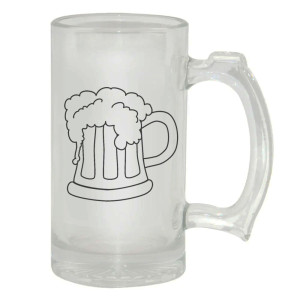 Chope personnalisée en verre transparent