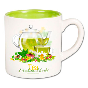 Réf. MiniMugic - vert Mini mug personnalisé en céramique 180 ml avec l'intérieur vert