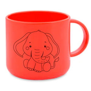 Réf. MiniMugPlastC - rouge Mini mug personnalisé rouge en plastique 180 ml