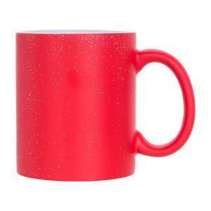 Réf. MugMagP - rouge Mug magique rougé pailleté à personnaliser