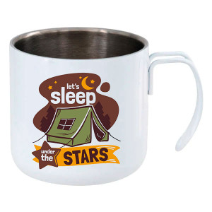 Mug métal personnalisé blanc 300 ml