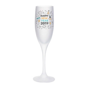 Flute à champagne personnalisée en verre givré