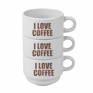 tasses expresso personnalisées et empilées