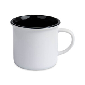 Ref MugEmailCou250-noir Mug vintage céramique noir à personnaliser
