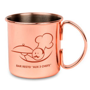 Mug métal personnalisé couleur cuivrée