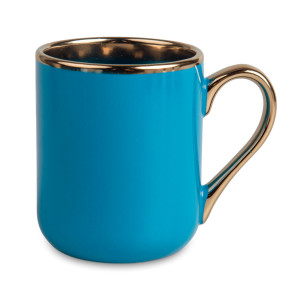 Réf. MugEle - bleu Mug bleu céramique avec dorures personnalisable