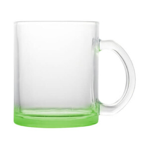 Réf. MugVerreTransp - Vert Mug verre transparent personnalisable par sublimation fond vert clair