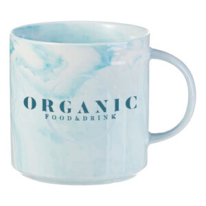 Mug bleu personnalisé effet marbré