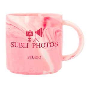 Mug personnalisé effet marbré couleur rose